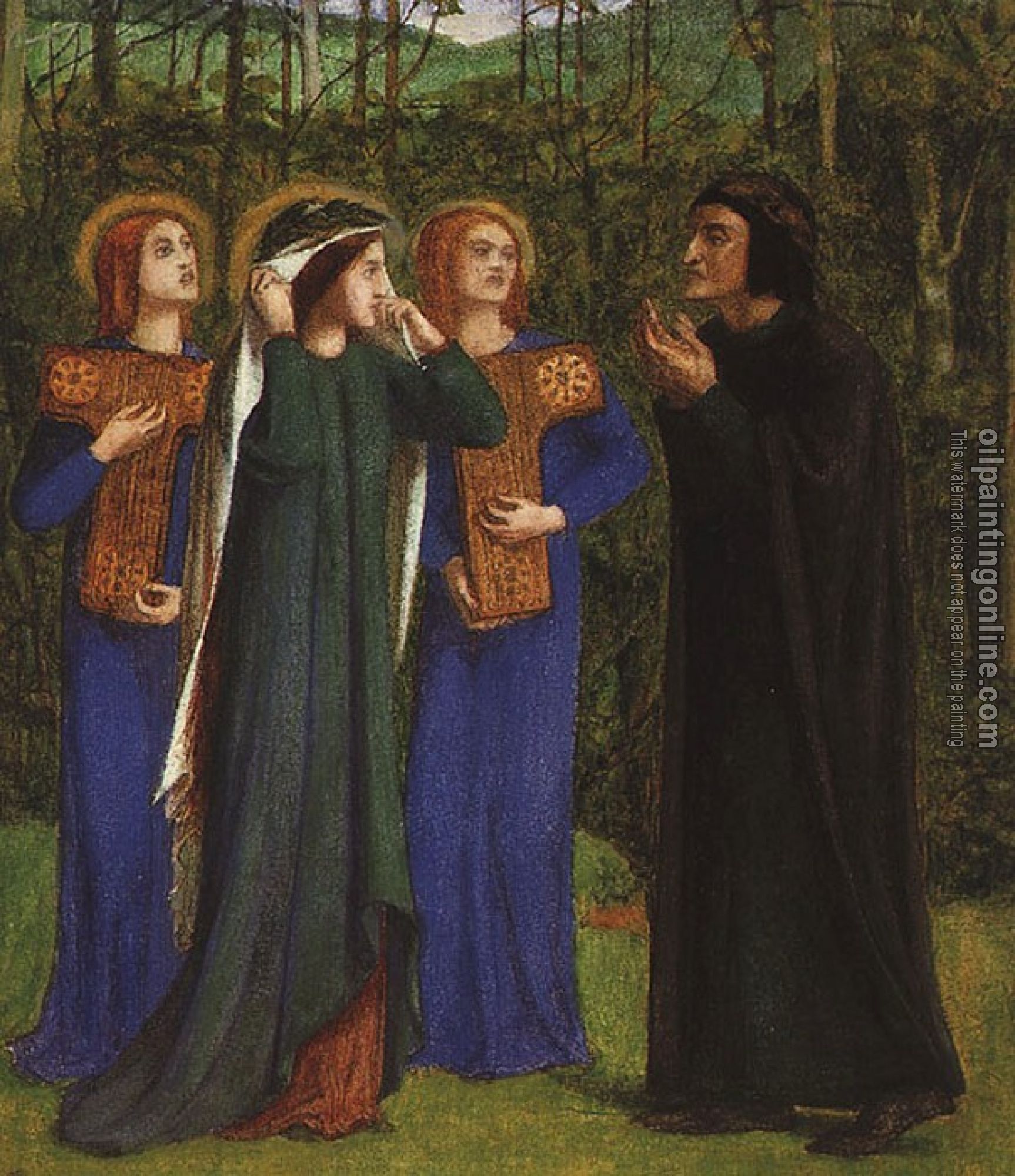 Rossetti, Dante Gabriel - The Meeting of Dante and Beatrice in Paradise